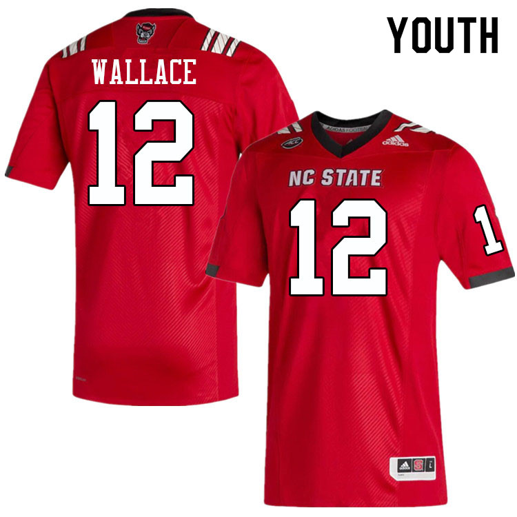 Youth #12 Zo Wallace NC State Wolfpack College Football Jerseys Sale-Red - Click Image to Close